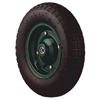Roata cu camera pentru roaba, verde, 350 mm x 7"