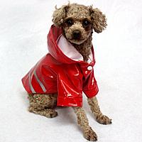 Pelerina ploaie pentru caini/catei, pisici sau alte animale de companie, reflectorizanta, cu gluga, S