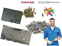 Kit de reparatie plafon auto, pentru orice masina Gri - 60 piese