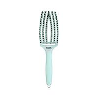 Perie cu ventilatie din par natural si tepi ionizati, Olivia Garden, Finger Combo, Frizzy Mint