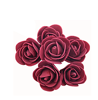 Set de 100 trandafiri de spuma, de 3 cm, grena