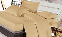 Set Lenjerie de Pat din Damasc, Premium, 6 Piese, pentru Pat dublu, UNI, 230 x 250cm Bej