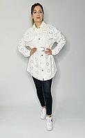 Jacheta Tip Camasa, Cleopatra, Bumbac, Model Perforat, Alb