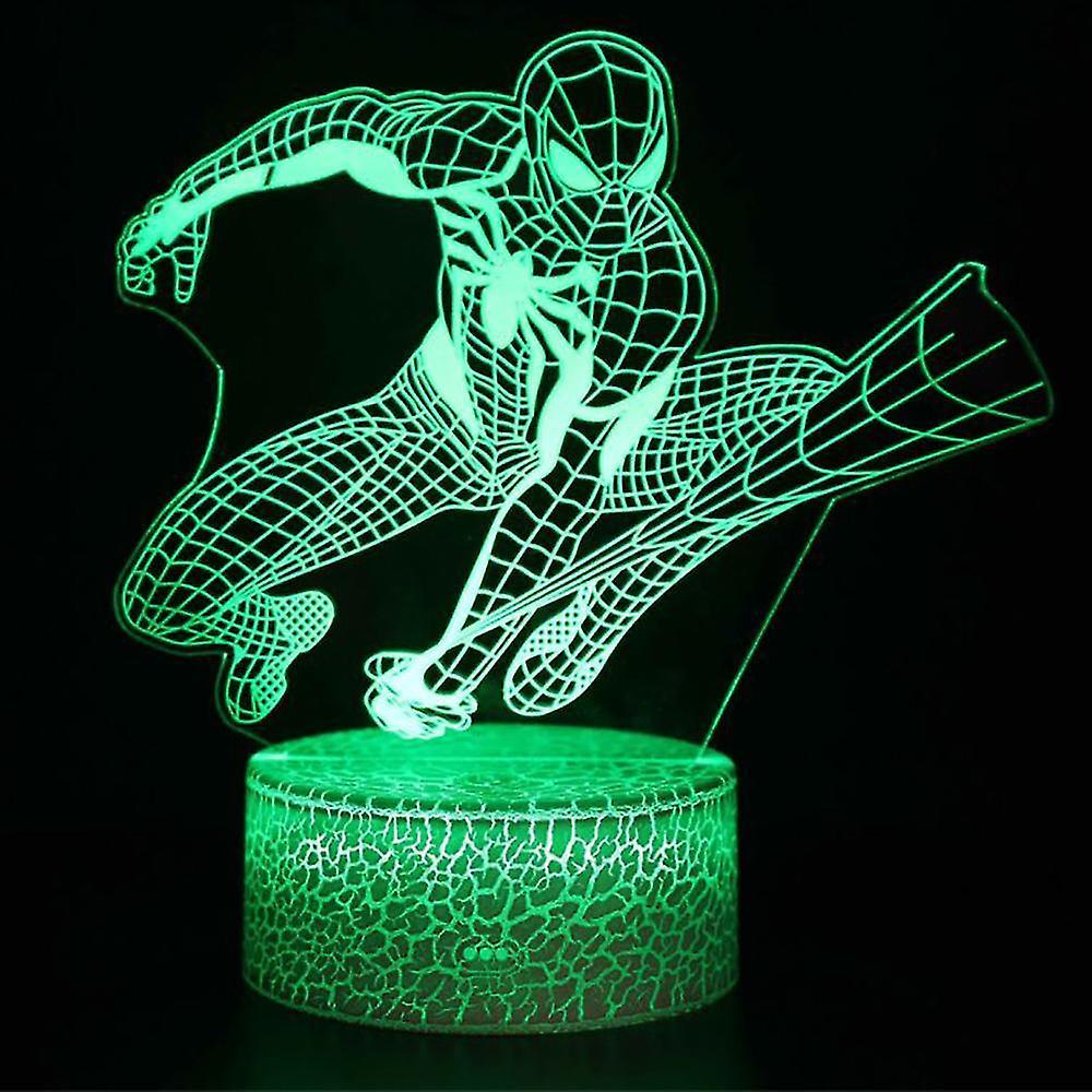 Lampa de veghe pentru copii Spiderman 3D, RGB, 16 culori, alimentare la priza sau cu baterii, telecomanda - foto 5 - id-p90166607