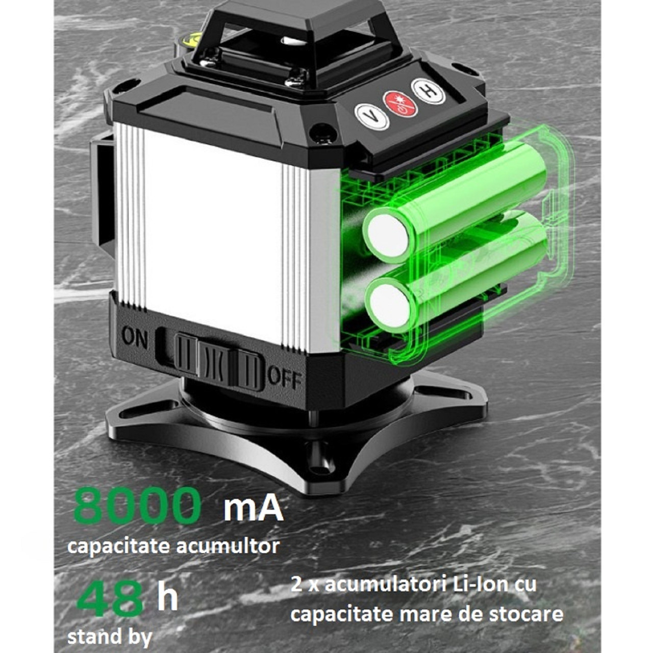 Nivela laser profesionala 4D GIDA-CRIS GC018, 4x360º, raza de actiune 30 m, functie de autonivelare - foto 4 - id-p90156913
