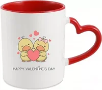 Cana personalizata pentru Valentines Day Inima cu boboci de rata