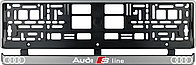 Set 2 bucati, suport numar inmatriculare argintiu Audi Sline