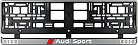 Set 2 bucati, suport numar inmatriculare argintiu Audi Sport