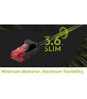 Cablu slim 3.6mm patchcord Cat6 UTP 10m negru 250MHz RJ45 cupru Goobay