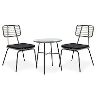 Set masă Gaus-Naoki 3 piese metal negru Gri