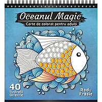 Carte de colorat pentru adulti, Oceanul Magic, 40 Mandale Antistres cu Pesti, 86 pagini, 2019