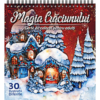 Carte de colorat pentru adulti, Magia Craciunului, 30 Ilustratii de Craciun, 2023, 66 pagini