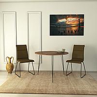 Masa Rotunda Sandalf Table Basic, Alb - Nuc - Negru, 90 x 75 x 90 cm
