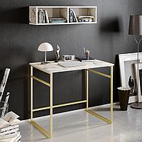 Birou Gama cu picioare metalice si rafturi, 90 x 75 x 60 cm