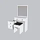 Masa de toaleta / machiaj Nice cu oglinda, taburet si comoda, Alb, 65 x 139 x 35 cm - foto 5 - id-p96565642