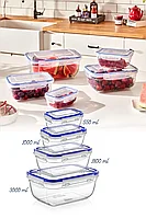 Set cutie de depozitare, Transparent, 20x12x20 cm