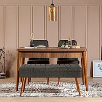 Set masă și scaune extensibile (4 bucăți) Vina 0701 - 3 - Anthracite, Atlantic Extendable Dining Table &
