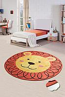 Covor de Copii Rotund Leu, Multicolor, 140x140 cm