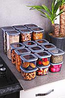Set cutie de depozitare, Gri, 42x26x34 cm