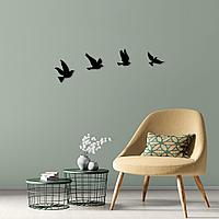 Decoratiune de perete metal Pigeons, Negru, 20x0,1x18 cm