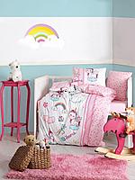 Set lenjerie pentru copii, Roz, 150 x 100 cm,100% Bumbac Ranforce