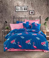 Set Lenjerie de pat double, Sax Blue, 220x200 cm