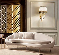 Canapea Fixa cu 3 locuri Eses Stanga - Dreapta, Bej, 255 x 85 x 120 cm
