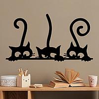 Decoratiune de perete Metal Cat 5, Negru, 60x33 cm