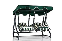 Balansoar de gradina cu 2 locuri Leagan Separat, Alb, Verde, Bej, 200 x 165 x 110 cm