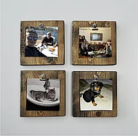 Accesoriu decorativ de perete din molid A066, Nuc, 14x14x1.6 cm