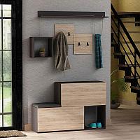 Cuier cu pantofar HOLDON, 12 perechi, Stejar, 120x38.3x87.5 cm