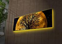 Tablou Canvas cu Led Luna Galbena fara Priza, Galben, 90x30 cm