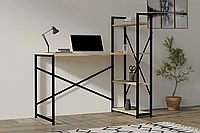 Birou Zernez cu biblioteca, cadru metalic, 120 x 120 x 60 cm