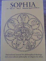 SOPHIA VOL.37 NO.1 MARCH-APRIL 1998. INTERNATIONAL JOURNAL FOR PHILOSOPHICAL THEOLOGY-COLECTIV