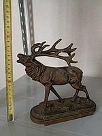 STATUETA VECHE DIN BRONZ - CERB. PRODUS DE COLECTIE, DECOR (APROX 20X20 CM)