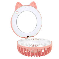 Ventilator oglinda mini LED desene animat : Culoare - roz