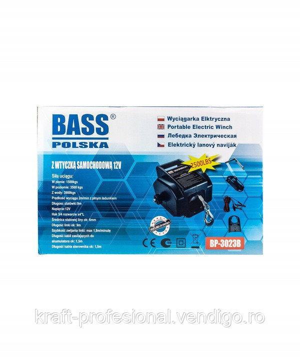 Troliu electric Bass BS-3023 pentru barci,atv 1500 Kg - foto 5 - id-p90071244