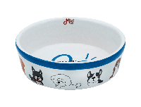 Bol Ceramica Mio, Fluffy Blue, V=400 ml, Castron hrana caini si pisici, ø=150mm, hext=55mm