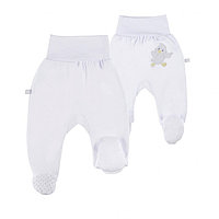 Pantaloni lungi Newborn, unisex, 100% bumbac, alb