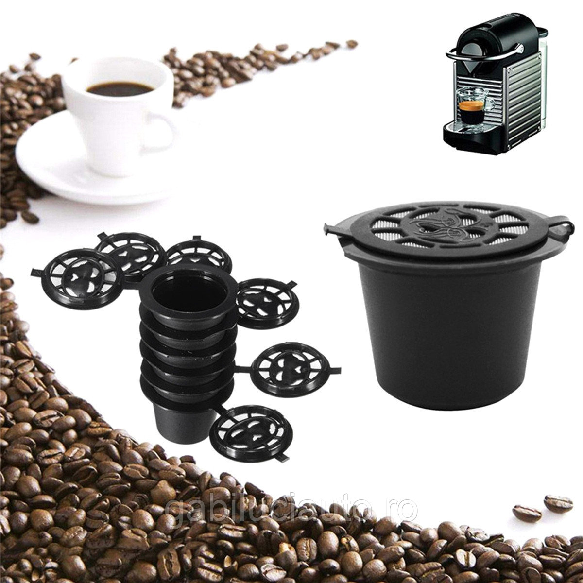 Set 5 capsule reutilizabile pentru Aparatele de Cafea Nespresso (Espressoare Nespresso) - foto 1 - id-p90250483