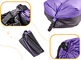 Saltea Autogonflabila "Lazy Bag" tip sezlong, 185 x 70cm, culoare Negru-Violet, pentru camping, plaja sau, foto 2