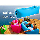 Saltea Autogonflabila "Lazy Bag" tip sezlong, 185 x 70cm, culoare Negru-Violet, pentru camping, plaja sau, foto 7