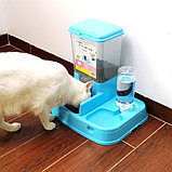 Distribuitor de alimente si apa pentru animale, 2in1, culoare Albastru, foto 3
