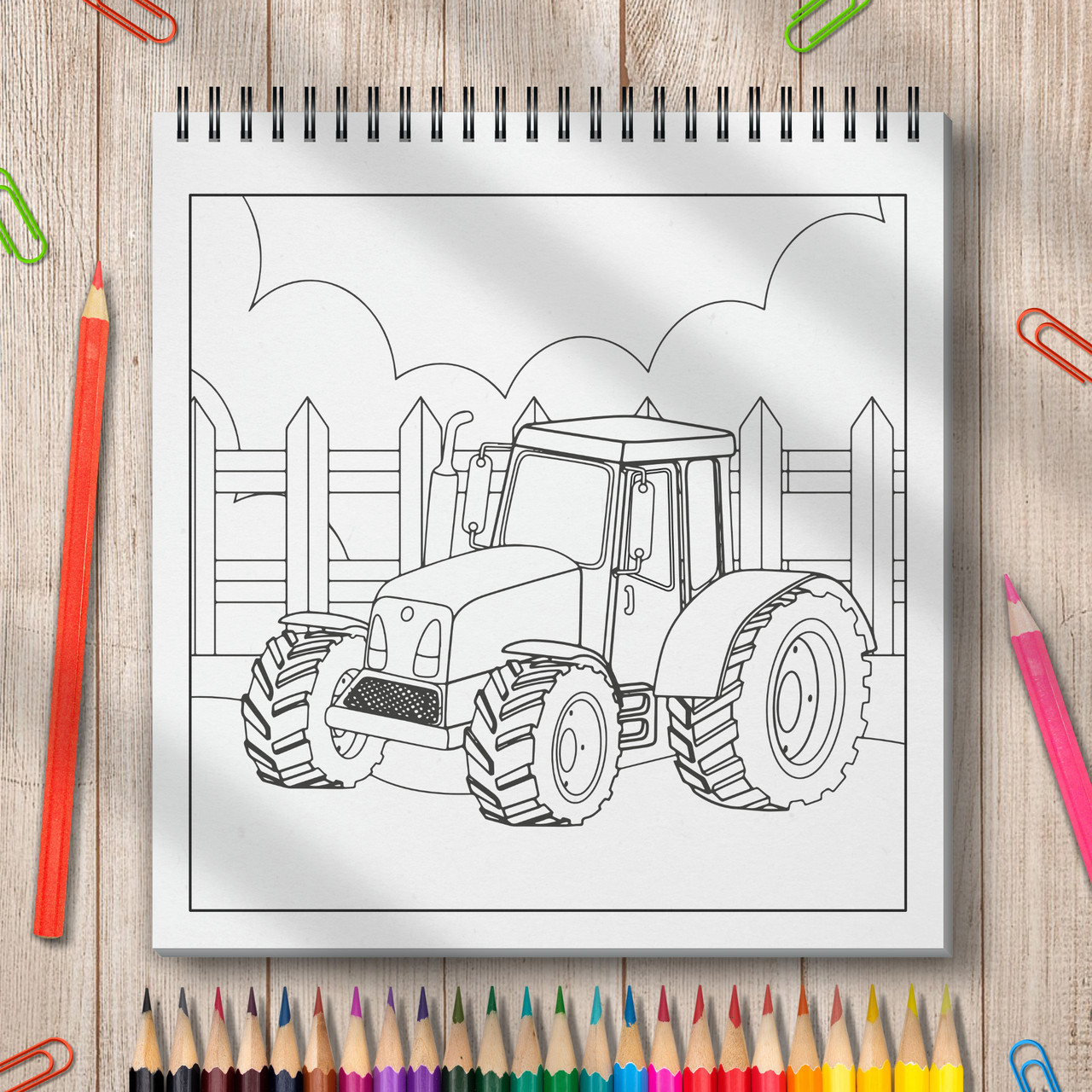Carte de colorat pentru copii, Camioane, Tractoare si Excavatoare, 2023, 52 pagini - foto 7 - id-p90251512