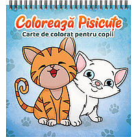 Carte de colorat pentru copii, Coloreaza Pisicute, 2022, 42 pagini