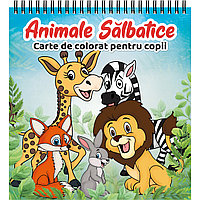Carte de colorat pentru copii, Animale Salbatice, 2023, 52 pagini