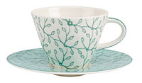 Ceasca cafea cu farfurie Caffe club floral peppermint