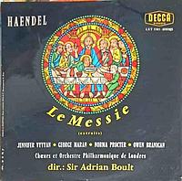 Disc vinil, LP. Le Messie (Extraits)-Handel, Jennifer Vyvyan, Norma Procter, George Maran, Owen Brannigan,
