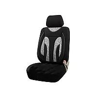 Huse scaun auto universale pentru fata culoare Negru cu Negru si insertii Gri 1+1