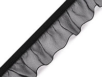 Elastic cu volănaș organza 25 mm - 1 Negru 440620